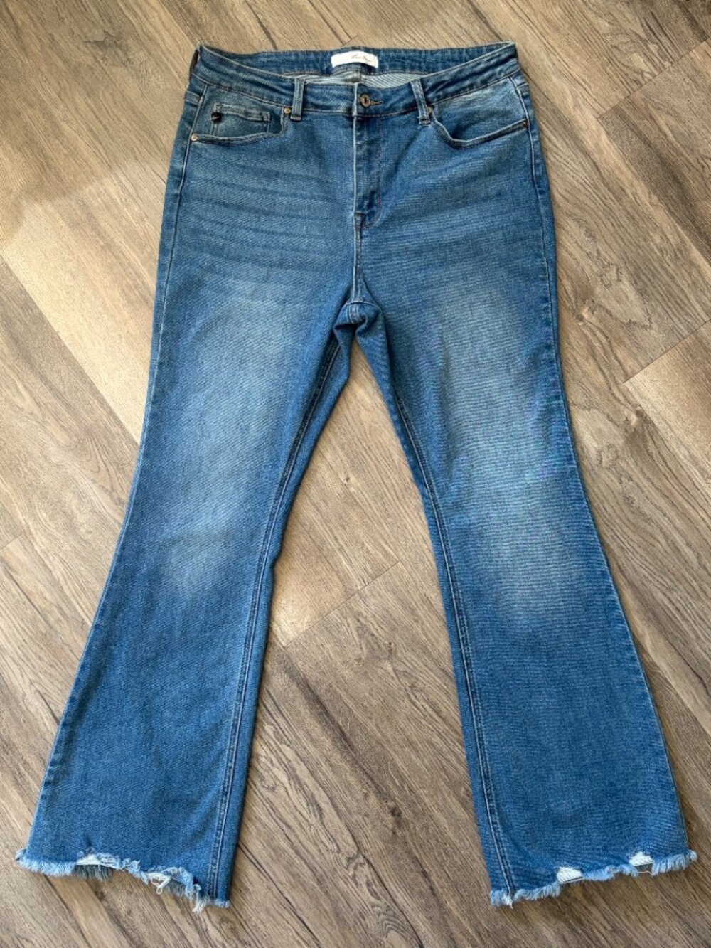 KanCan Light Wash Distressed Bootcut Jeans Size 16W